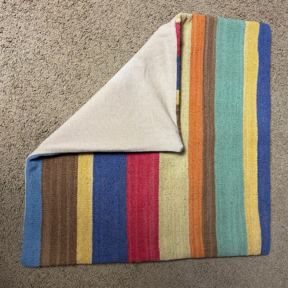 The Company Store Turkish Wool Kilim Floor Pillow Cushion Cover 25 X 25 Handmade - Picture 2 of 11